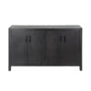 Mirod Farmhouse Style 4-Door Cabinet with Natural Finish, A Rustic Accent for Entryways or Small Spaces