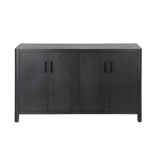 Mirod Farmhouse Style 4-Door Cabinet with Natural Finish, A Rustic Accent for Entryways or Small Spaces