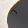 Table and chair set.31.5 Inch Elegant White Marble Pattern Round Dining Table - Suction Molding Annular Texture.Paired With 4 Black High-quality PU Chairs With Arched Golden Metal Legs.