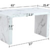 63"*35.4"*30" inches Luxurious Marble Pattern MDF Dining Table - A Choice of Subtle Luxury for Your Home.Create Your Exclusive Low-Key Luxury Space.