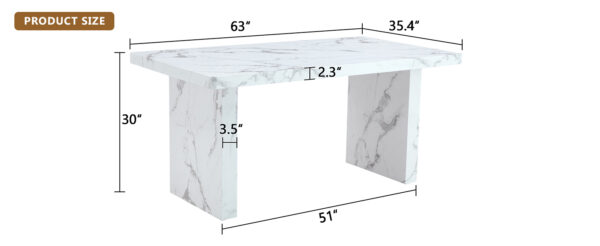22a23976cb114e479eeec9b93a25bfe5_d43d222d994b20fcff204a72bd409a29 63"*35.4"*30" inches Luxurious Marble Pattern MDF Dining Table - A Choice of Subtle Luxury for Your Home.Create Your Exclusive Low-Key Luxury Space.