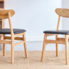 The stylish and durable solid wood dining chair, small curved back, PU cushion, and beautiful shape match perfectly with any room and everyday use