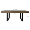 Rectangle extendable dining table for 6-10 people aged effect wood and black 160-200 cm