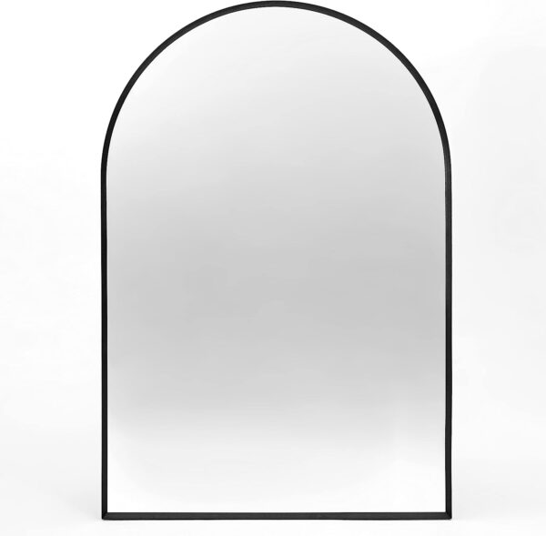 24x36 Inch Black Metal Framed Arched Bathrrom Mirror for Wall.(W2203134097)