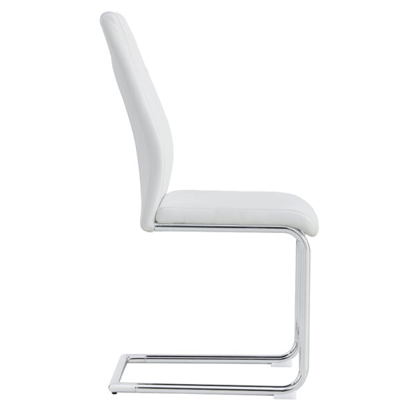 231f5a1831154016b408edc311cf6751_20230131_5108c1f2adc41a98a1cd07daf2b48d32 Modern Dining Chairs with Faux Leather Padded Seat Dining Living Room Chairs Upholstered Chair with Metal Legs Design for Kitchen, Living, Bedroom, Dining Room Side Chairs Set of 4 (White+PU )C-001