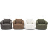 360° Swivel Chair, 38.2" Accent Chair Sofa, Upholstered Swivel Barrel Sofa Chair with a Throw Pillow for Living Room, Bedroom, Office and Hotel, Grey