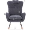 Teddy Upholstered Nursery Rocking Chair for Living Room Bedroom(DARK GREY Teddy)