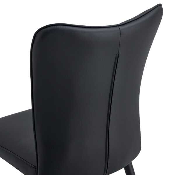 23dfcf32711e48809a93c877f17a901b_20231018_9c4a842c4df0342a6000e9a51e269c0b Modern Black PU Chair Set - Two Pieces, The backrest has a vertical and smooth line design.Black Metal Leg.Suitable for placement in kitchen, living rooms, and other venues.W1151116750