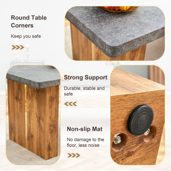 23fa896a67e04d12bdf8b3966c782a57_cb4b38e0277909cacee6966f0ab9bde8 Large modern rectangular table with cement-grey patterned top and large MDF legs for kitchen, dining and living room to give a different atmosphere to the home environment.