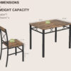 Dining Table Set for 4, Wood Kitchen Table with  Chairs Dinning Table Set for Kitchen & Dining Room, Compact Dining Set for Small Spaces, Rustic Brown