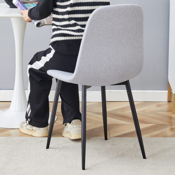 243c2d62c6b246f3940f160700c204b7_72be663cbaab8678345886298c7a9e28 Comfortable Linen-Cotton Dining Chair Set - Four Pieces in Light Gray.Integrated Seat and Backrest,Linen-Cotton Material,Modern Home Matching.