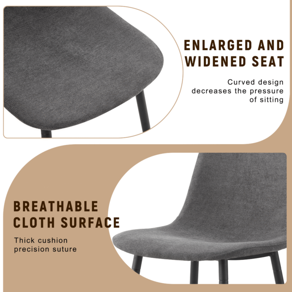 Table and chair set.71*35.4 inch Wooden And Black Spliced Dining Table With Storage Function In The Middle Of The Table Legs.Paired With 6 Chairs Made Of Dark Gray Lnen Fabric.Iron pipe spraying Legs.