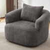 360° Swivel Chair, 38.2" Accent Chair Sofa, Upholstered Swivel Barrel Sofa Chair with a Throw Pillow for Living Room, Bedroom, Office and Hotel, Grey