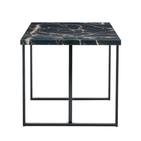 24826cbe02514f4db75c00aa4468f207_dd87caf2b283c7d93daf0c4a9a523c16 Industrial rectangular MDF black dining table for 4-6 people with 1.5 inch thick MDF top and black metal legs for work desk, kitchen, terrace, dining room.55*31.4