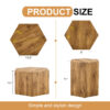 Modern Minimalist Set of Two Hexagonal Wood-Grain MDF Coffee Tables.Modern MDF coffee table, with complex texture patterns, style and texture coffee table to redefine your interior decoration.