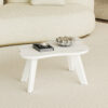 Modern minimalist white imitation marble table top.  Solid wood legs, cloud shape to give you a new experience, computer desk.  The game table.  Suitable for dining and living rooms.