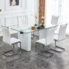 Large modern rectangular table with 0.4 inch patterned tabletop and large MDF table legs, suitable for kitchen, dining room, and living room 71 "* 35.4" * 30 "