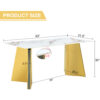 63"x31.5x30" Luxurious Cold Jade Slab Dining Table with Golden Stainless Steel Butterfly Legs.The tabletop is designed to be scratch and heat resistant.Slabs Tabletop,Golden Stainless Steels Legs.