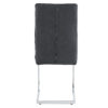 Luxury Simple Arch Chair - Set of 8 Dark Gray PU Material High Resilience Dining Chair with Arched Metal Silver Leg.Crazy Horse Texture PU Dining Chairs.