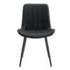 Extended Seat Cushion PU Black Dining Chair Set - Four Pieces,Ergonomic Design.Smooth line design,Integral metal leg structure,Can integrate well into various modern home decoration styles.