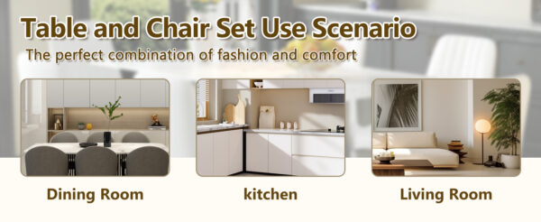 2541a35841aa423cb7738a81b09b6c80_c9dcc83e5da5a56427eccf41e548ef12 Table and chair set.63*31.4 Inch Luxurious Cold Jade Sintered Stone Dining Table Set - 4 Black Chairs With Silver Metal Legs.Modern Light Luxury.Perfect For Dinner Room,Meeting Room,Kitchen,etc.