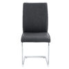 Luxury Simple Arch Chair - Set of 6 Dark Gray PU Material High Resilience Dining Chair with Arched Metal Silver Leg.Crazy Horse Texture PU Dining Chairs.