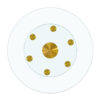 Double layer rotatable round glass.Golden aluminum plate,The rotatable design makes it convenient to retrieve and place items.The upper glass has a diameter of 24 inches, the lower glass15 inches.