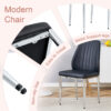 Set of Four Black PU Comfort Dining Chairs (17.7"x25").Dining chair with extended backrest,BLACK PU,Silver metal legs,Suitable for various places such as family restaurants, hotels, coffee shops,etc.