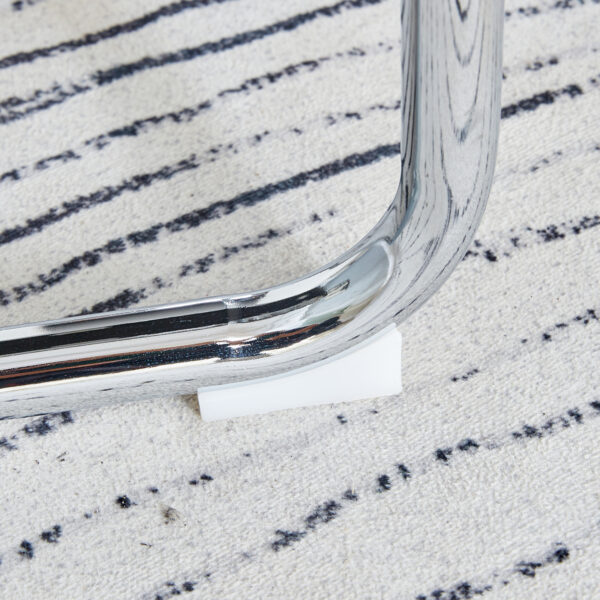 264835241fea40e1860e8d75be4a7943_30653155d308c12a902c45196952c577 Table and chair set.63*31.4 Inch Luxurious Cold Jade Sintered Stone Dining Table Set - 6 Black High-quality PU Chairs With Arched Silver Metal Legs.Perfect For Dinner Room,Meeting Room,Kitchen,etc.
