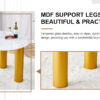 Table and chair set, round table with white marble pattern, gold MDF table legs, soft and comfortable dining chair, suitable for kitchen and living room