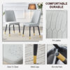 Table and chair set, round table with white marble pattern, gold MDF table legs, soft and comfortable dining chair, suitable for kitchen and living room