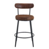 Fashionable and Comfortable - Two Sets Of Rrgonomic High Leg Bar Chairs, With Brown Technology Fabric Cushions That Are Soft And Comfortable,Black Metal Legs. The Total Height is 35.5 Inches.
