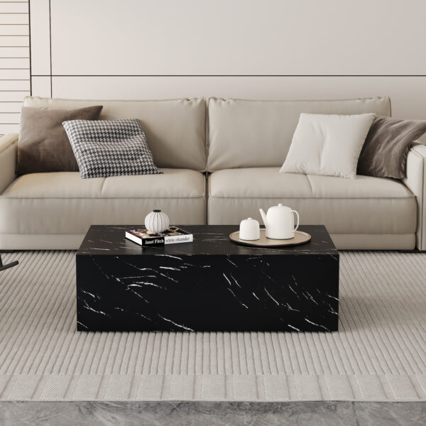 26c1ff6145994e7c9ca5ceb8cce3351f_eecfbc6862c09a735194868d60a537cd 39.3*23.6*11.8 Inch Black Marble Texture MDF Coffee Table - Luxurious Design, Perfect Living Room Accent.Fashion texture design coffee table, suitable for various situations and scenes.