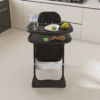 Adjustable Baby High Chair 0-6 Years – Portable Infant Feeding Seat with Safety Belt, Silent Lockable Wheels & Easy-Clean Design for Home, Dining, Living Room, Bedroom (Black)