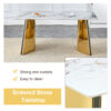 63"x31.5x30" Luxurious Cold Jade Slab Dining Table with Golden Stainless Steel Butterfly Legs.The tabletop is designed to be scratch and heat resistant.Slabs Tabletop,Golden Stainless Steels Legs.
