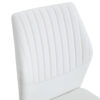 Luxury Simple Chair - Set of 4 White PU Material High Resilience Dining Chair with Metal Gold Leg.The Chair Back Has a Vertical Stripe Design With Smooth And Uniform Lines.