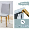 Four Light Gray PU dining chairs, simple and versatile, comfortable and accompanied. Exquisite and versatile dining chairs unlock a comfortable new experience.(Set of 4)