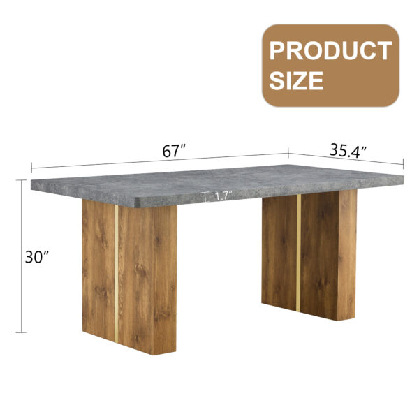 27967b95ea6f44229300f714409e3f78_10f7c08ac4f46c861645d8f608e6393d Large modern rectangular table with cement-grey patterned top and large MDF legs for kitchen, dining and living room to give a different atmosphere to the home environment.