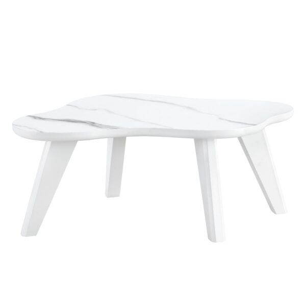 284612b4b5c94323affc8f6c2a0b7d0f_9eb26533dc6b45c50603ddf6315f74fd Modern minimalist white imitation marble table top. Solid wood legs, cloud shape to give you a new experience, computer desk. The game table. Suitable for dining and living rooms.