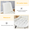 Extended Seat Cushion PU Dining Chair Set - Four Pieces.Smooth line design.Can integrate well into various modern home decoration styles.White and Black Splicing Colors.