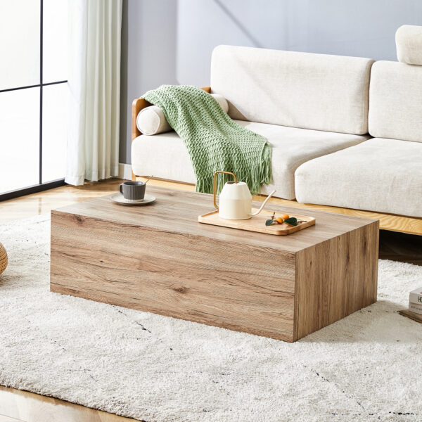 284c919776224370bc68bb9817688dda_d72dbd6cd1f8fbb97ce27cbf7d3d2417 Light Wood Texture MDF Coffee Table - Simple Modern Style.Modern MDF coffee table with wood texture pattern -39.3x23.6x11.8 inches - stylish and durable design.