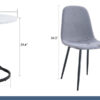 Table and chair set.A Modern Minimalist Circular Dining Table With A Diameter Of 33.3 Inches.Paired With 4 Light Gray Linen-Cotton Material High Resilience Dining Chair with Metal Leg.