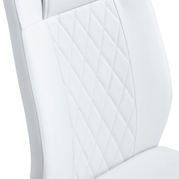 Modern dining chairs, dining room chairs, and golden leg cushioned chairs made of artificial leather, suitable for kitchens, living rooms, bedrooms, and offices. Set of 6 pieces (white+PU )C-001