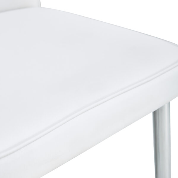 29027a125ff44345a9fdd73a42cc4683_20231018_5b3ba6d22cfe3c4882667d6f2946bb31 Modern minimalist dining chairs, office chairs. 4-piece set of white PU seats with silver metal legs. Suitable for restaurants, living rooms, and offices. C-008