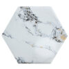 Hexagonal MDF coffee table, characteristic pattern stickers, multi-hole design to give more storage space, simple and convenient design makes it suitable for all kinds of style scenes.