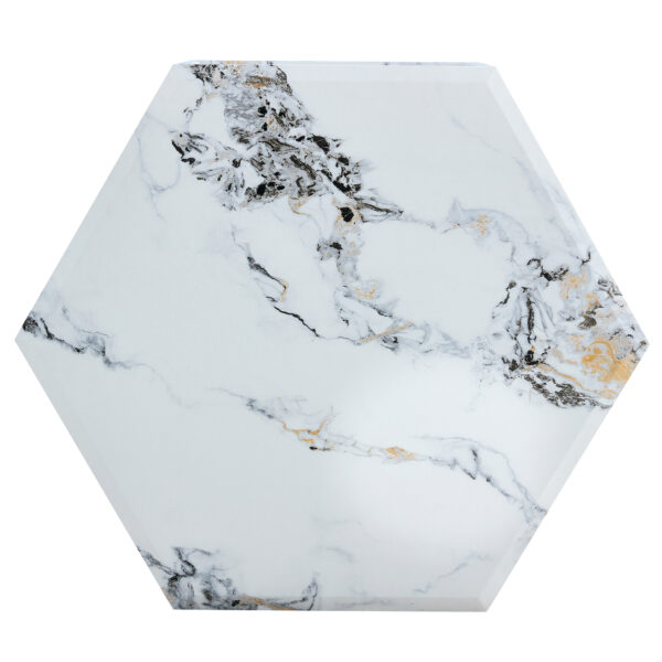 2910934e067345ffa8cd8b04883d5c1b_9a1fa2c00a7b1e0876308bbb191d548c Hexagonal MDF coffee table, characteristic pattern stickers, multi-hole design to give more storage space, simple and convenient design makes it suitable for all kinds of style scenes.