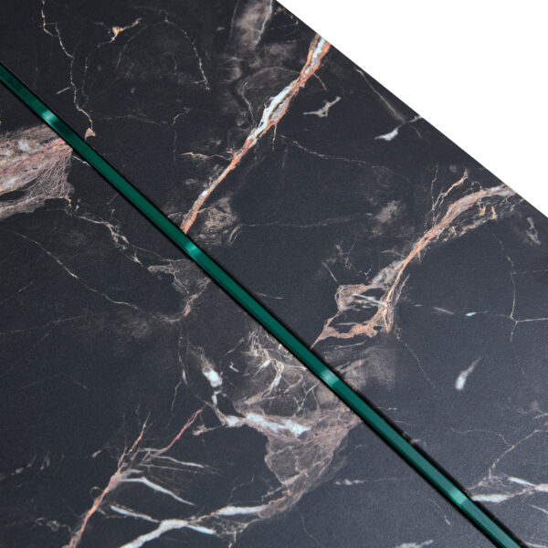 291ebe2b4ad5455e857e242ba0da4019_529a6d1487d61fea1d9d524af64e3c62 43.3"x23.6" Black Marble-Patterned MDF Coffee Table with Tempered glass legs.Suitable for Living Room.It can be used not only as a coffee table but also as a side table or display stand.