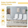 Table and chair set.55"x31.4" Cream-Style White MDF Dining Table Set with 6 White Chairs With Silver Metal Legs.MDF Tabletop and metal frame legs.Adding a warm and gentle atmosphere to your family.