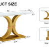 A modern minimalist style foyer table with white tabletop, gold bracket, and bottom plate, enhancing the beauty and artistic atmosphere of the home, suitable for the foyer FXG