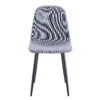 Luxury Simple Chair - Set of 4 Light Gray Linen-Cotton Material High Resilience Dining Chair with Metal Black Leg.Integral metal leg architecture,Suitable for various interior decoration styles.